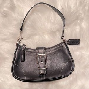 Coach Hampton Mini Purse, Vintage Crossbody Leather Bag, Black